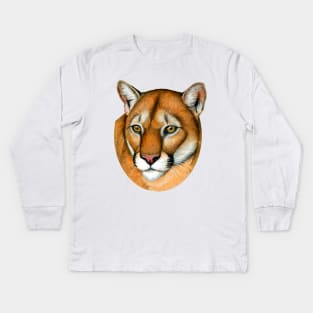 Cougar Portrait Kids Long Sleeve T-Shirt